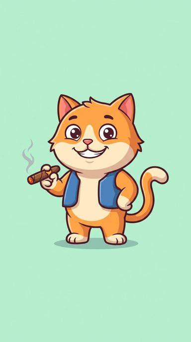 شخصیت گربه ساخته‌شده با نی